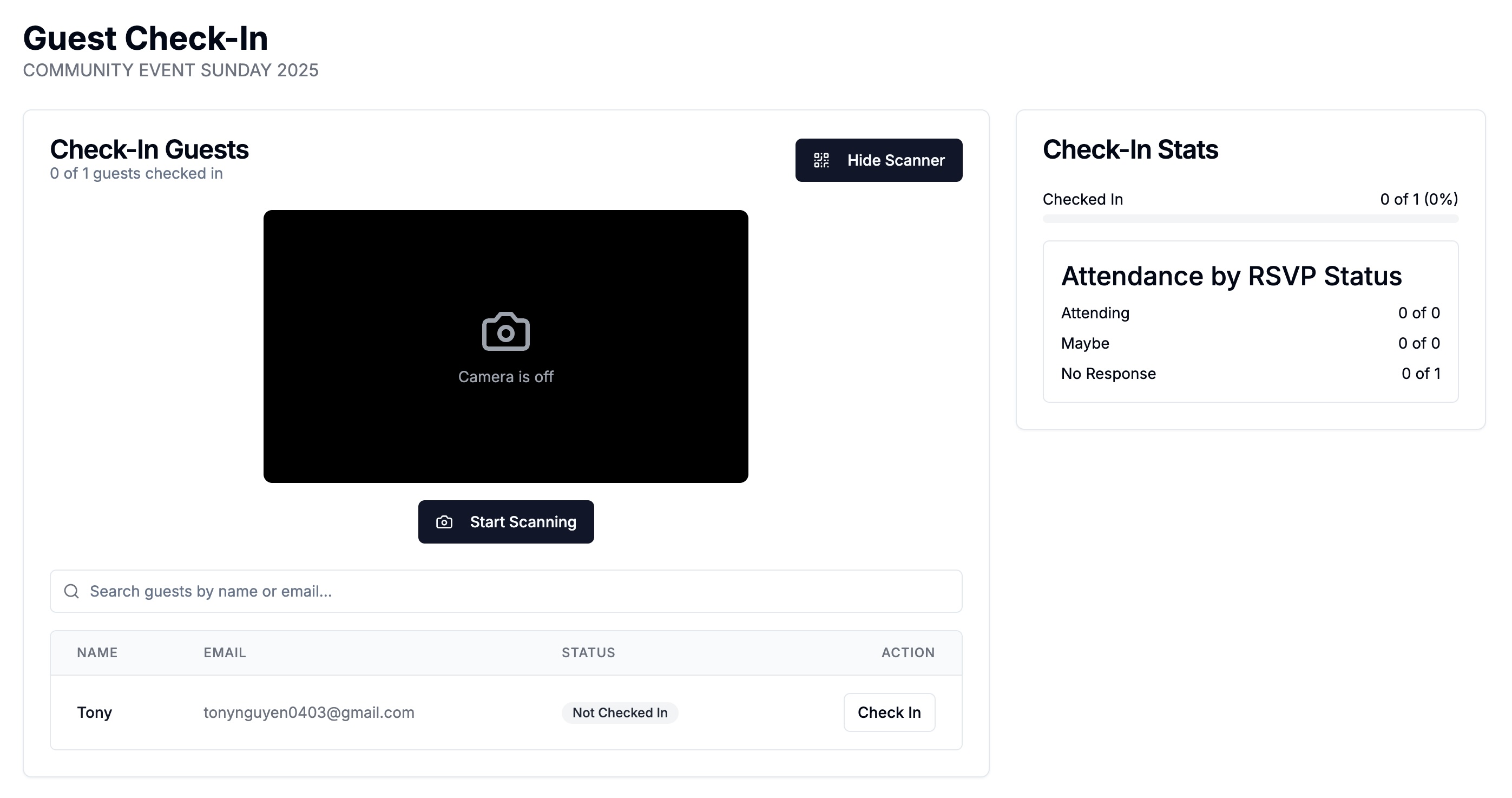 Check-in guests